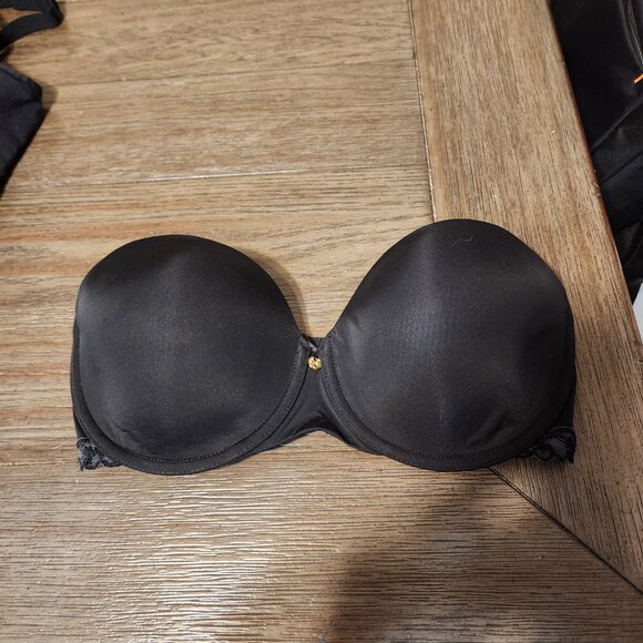 Natori Pure Luxe Strapless Contour Underwire Bra NWT Black 34D - Picture 2 of 14